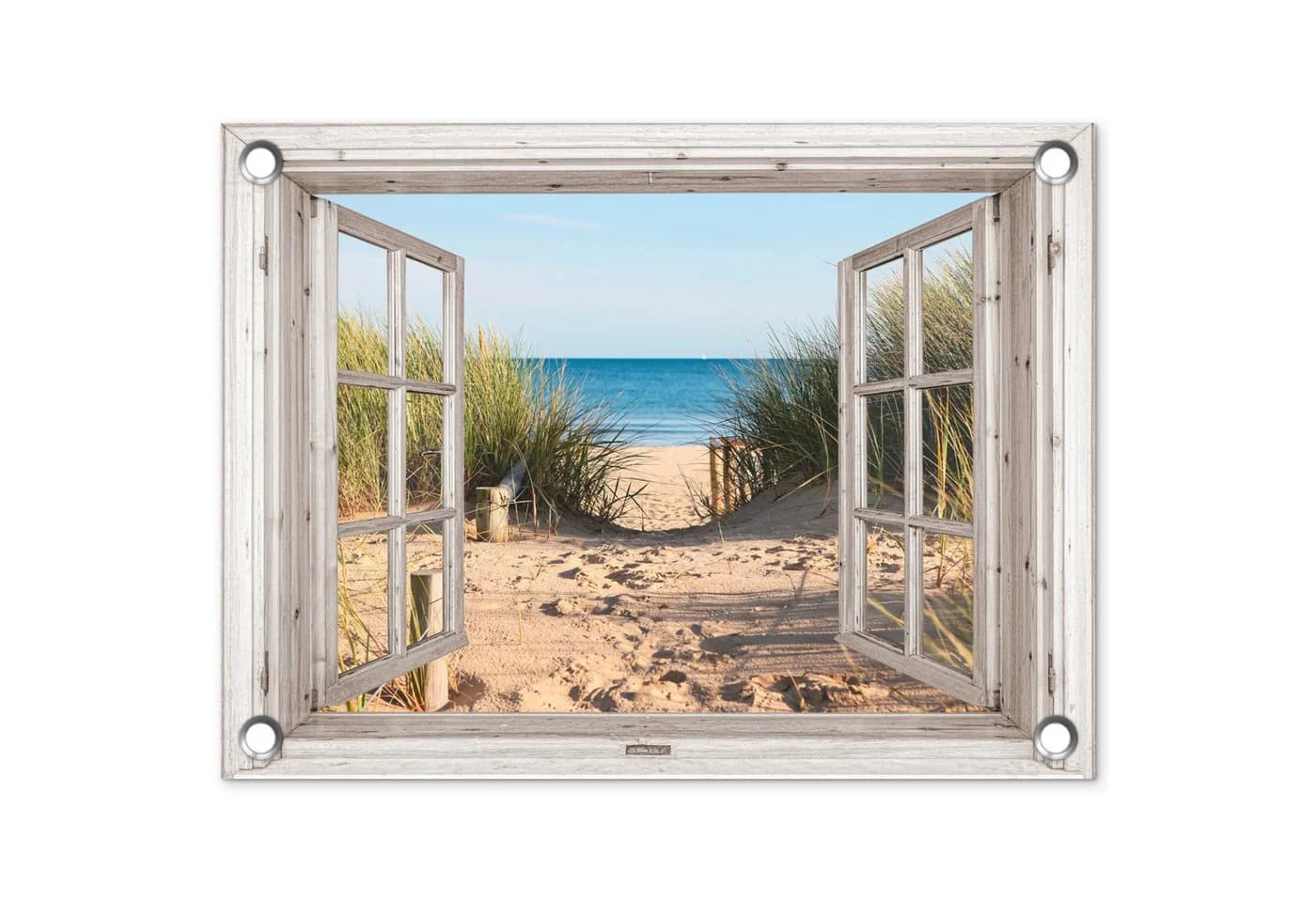 OnlyWow Gartenposter Strand Meer Dünen PVC Wetterfest - Bild 2