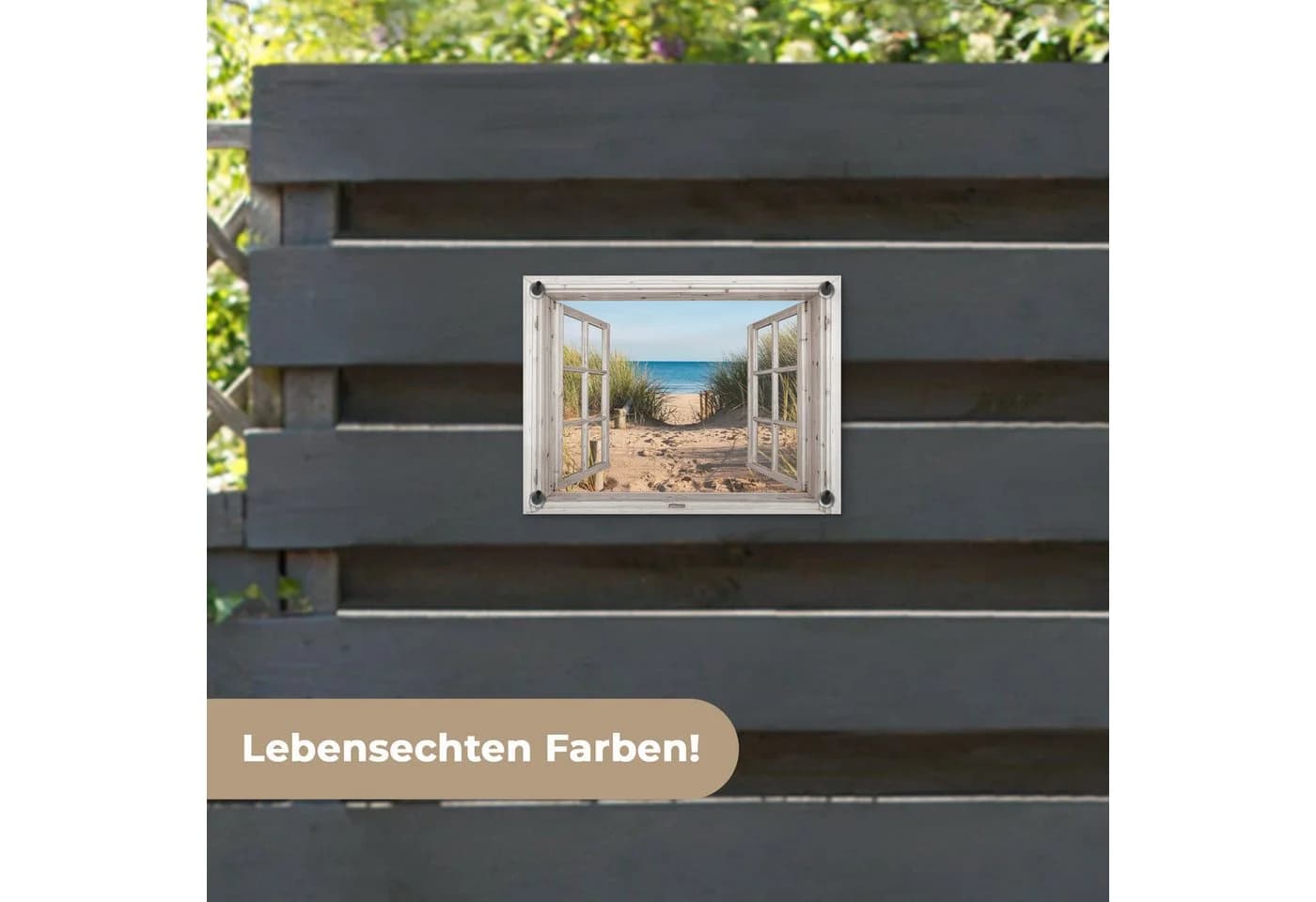 OnlyWow Gartenposter Strand Meer Dünen PVC Wetterfest - Bild 4