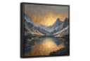 OneMillionCanvasses® Leinwandbild Bergkulisse Sonnenuntergang mit Rahmen Bild 2