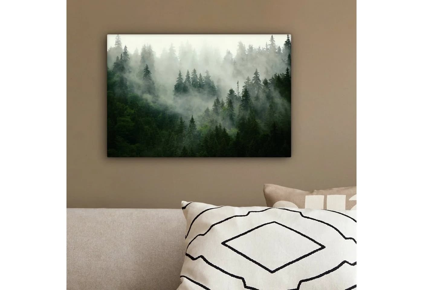 OneMillionCanvasses® Leinwandbild Wald Nebel Natur 30x20 cm - Bild 4