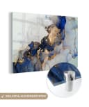MuchoWow Acrylglasbild Marmor Blau Gold Modern Bild 2