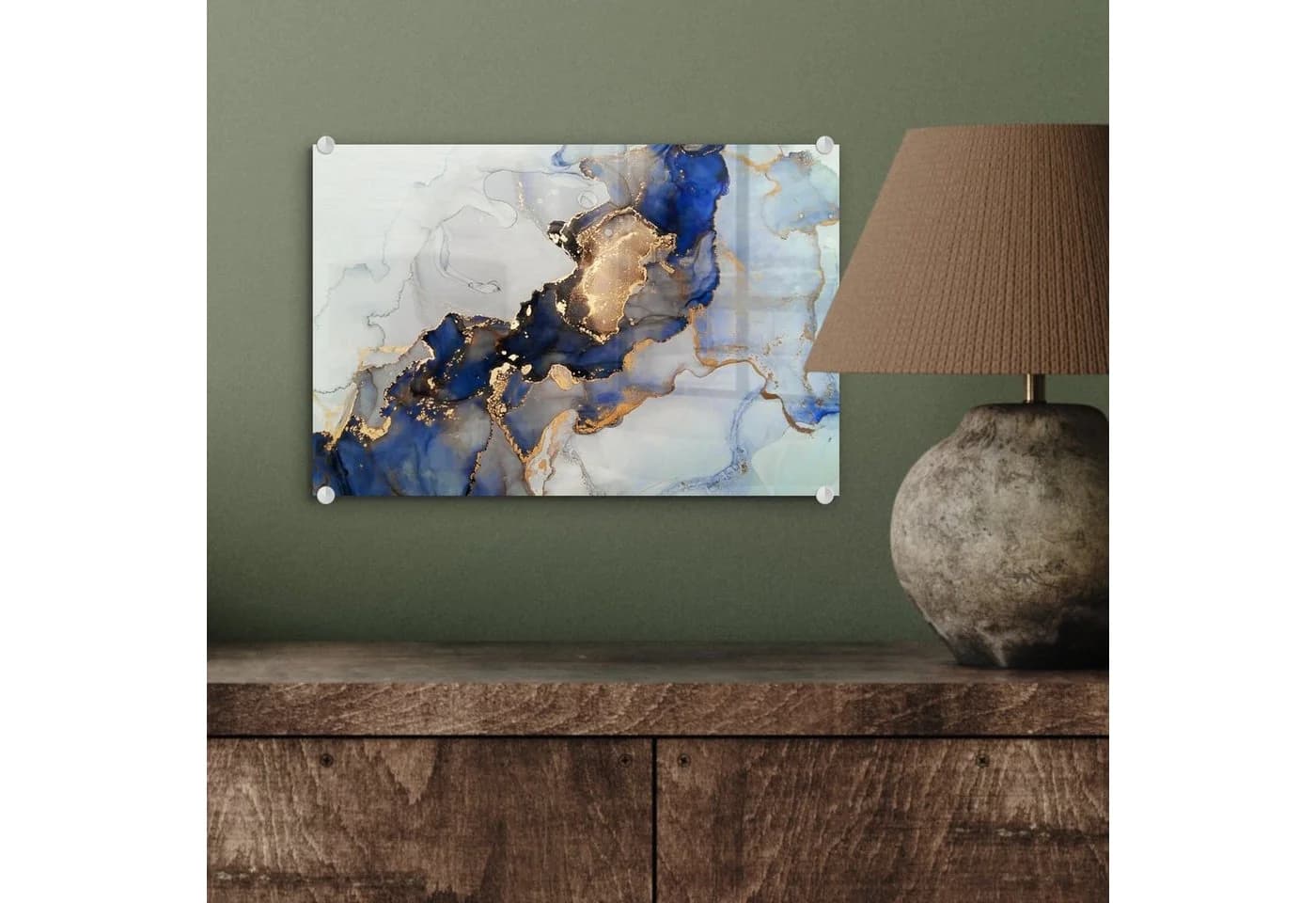 MuchoWow Acrylglasbild Marmor Blau Gold Modern - Bild 4