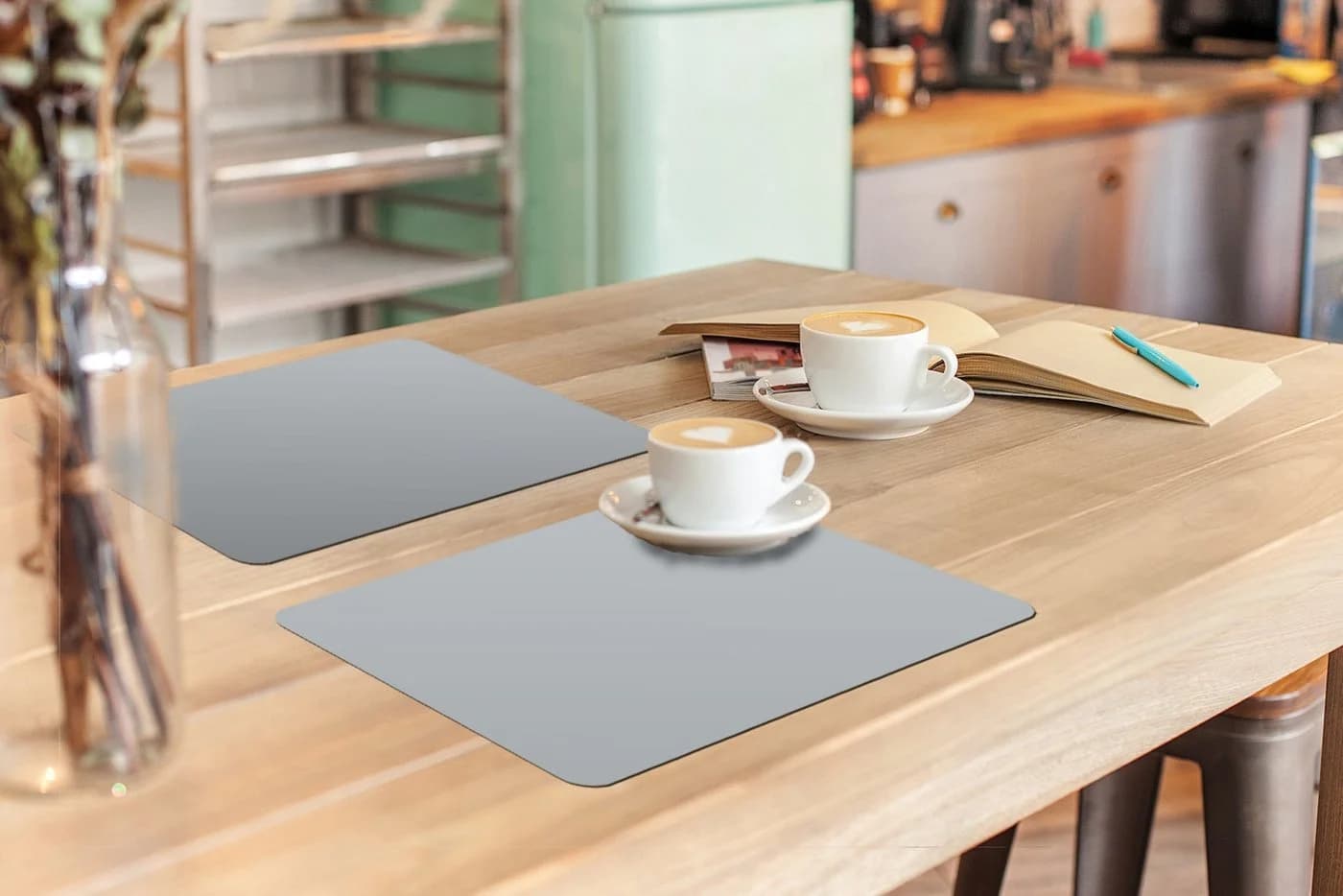 MuchoWow Platzset Interieur Grau Hell 6-Stück Tischset Abwaschbar - Bild 3