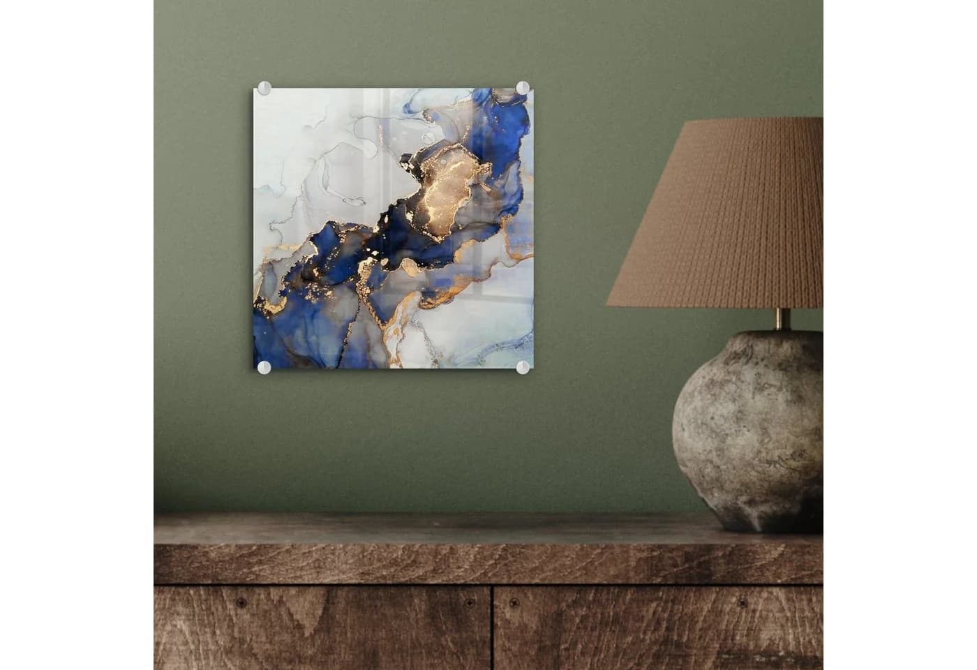 MuchoWow Acrylglasbild Marmor Blau Gold 20x20 cm - Bild 4