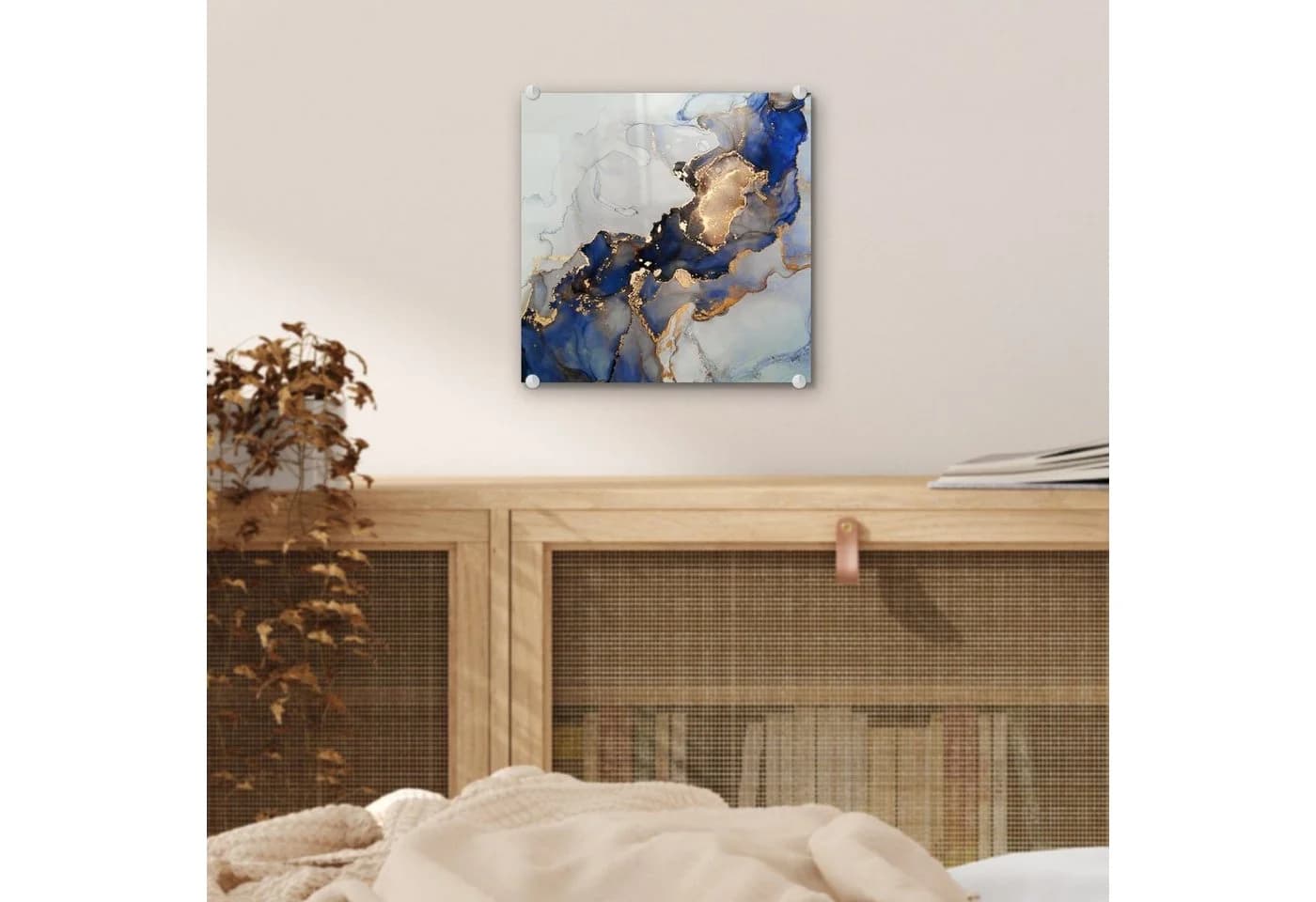MuchoWow Acrylglasbild Marmor Blau Gold 20x20 cm - Bild 5