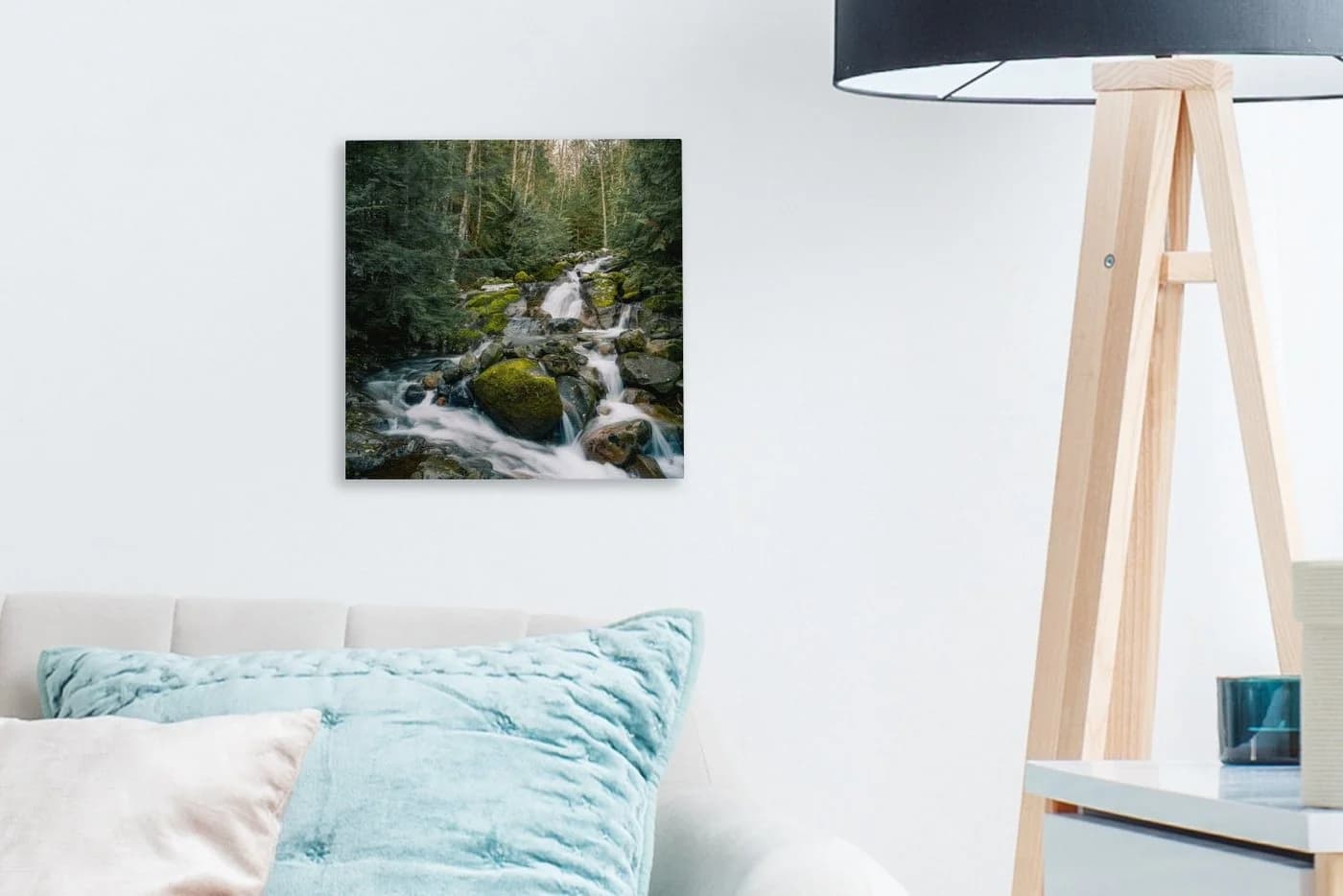 OneMillionCanvasses® Leinwandbild Natur Wasserfall Herbst Bäume - Bild 3