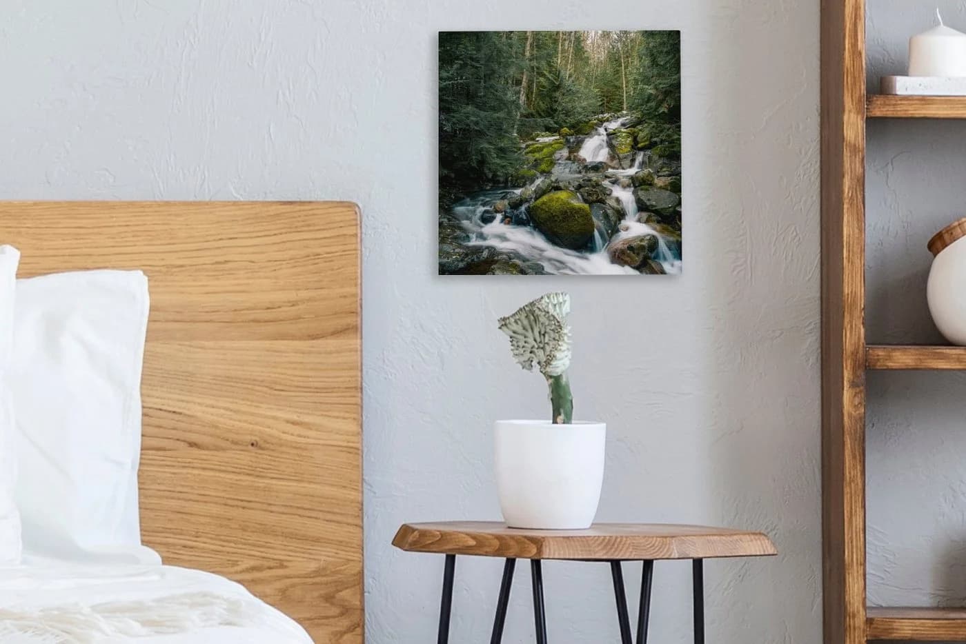 OneMillionCanvasses® Leinwandbild Natur Wasserfall Herbst Bäume - Bild 4