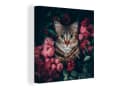OneMillionCanvasses® Leinwandbild Katze Rosa Blumen Bild 2
