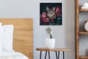 OneMillionCanvasses® Leinwandbild Katze Rosa Blumen Bild 4