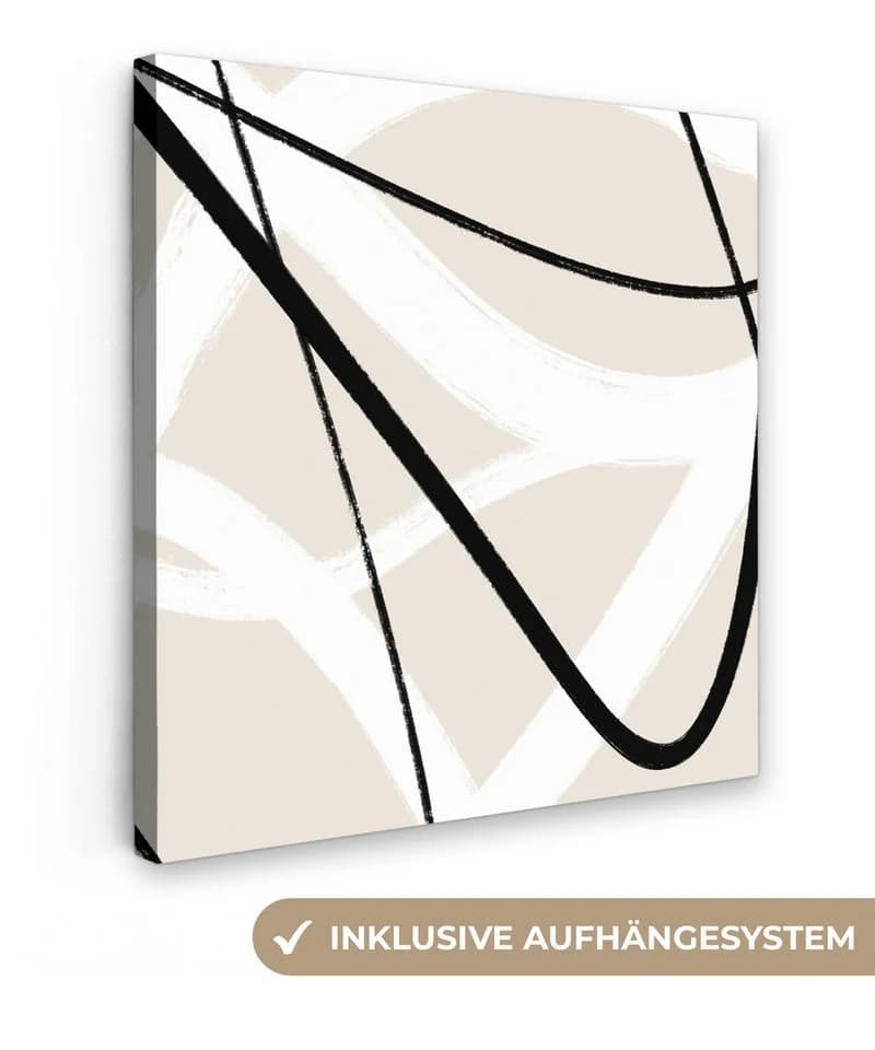 OneMillionCanvasses® Leinwandbild Abstrakt Schwarz/Weiß Minimalismus - Bild 2