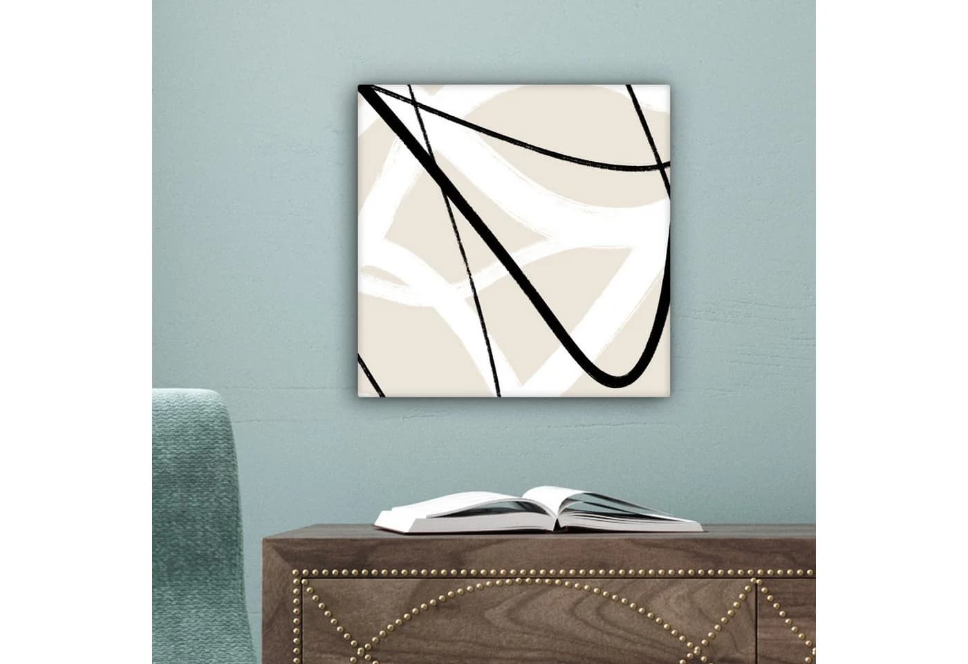OneMillionCanvasses® Leinwandbild Abstrakt Schwarz/Weiß Minimalismus - Bild 5