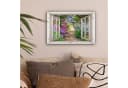 OneMillionCanvasses® Leinwandbild Hortensie Lila Fensterblick Bild 1