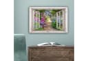 OneMillionCanvasses® Leinwandbild Hortensie Lila Fensterblick Bild 5