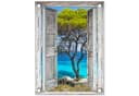 OnlyWow Gartenposter Baum am Strand PVC Wetterfest Bild 2
