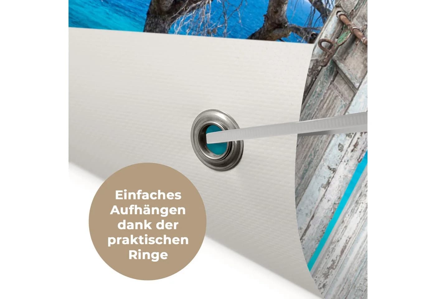OnlyWow Gartenposter Baum am Strand PVC Wetterfest - Bild 5