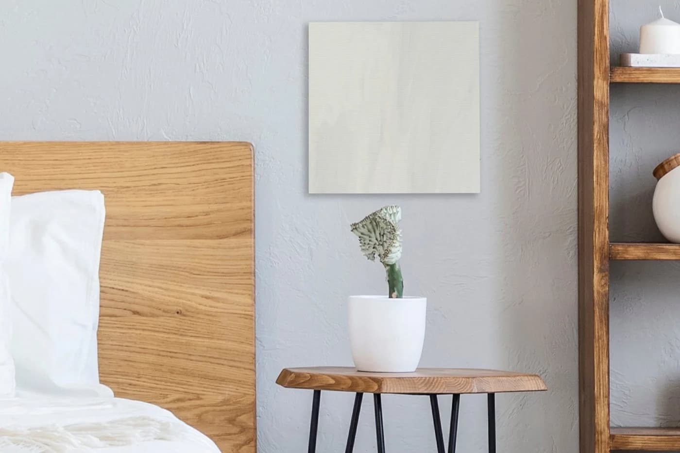 OneMillionCanvasses® Leinwandbild Taupe Weiß Abstrakt Wandbild - Bild 4