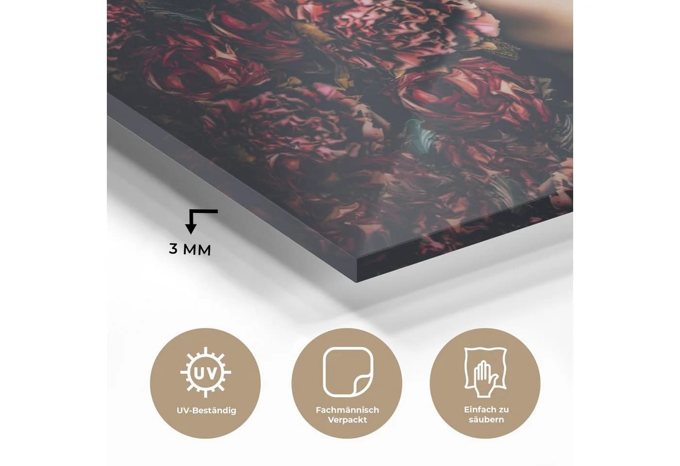MuchoWow Acrylglasbild Frau Blumen Henna Porträt Modern - Bild 3