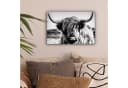 OneMillionCanvasses® Leinwandbild Kuh - Schottischer Hochländer Schwarz-Weiß Bild 1