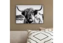 OneMillionCanvasses® Leinwandbild Kuh - Schottischer Hochländer Schwarz-Weiß Bild 4