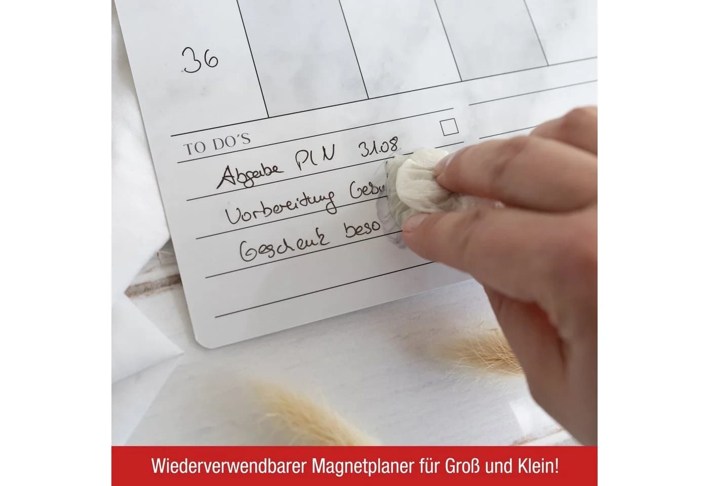 TOBJA Magnettafel A3 Familienplaner magnetisch +4 Stifte quer - Bild 4