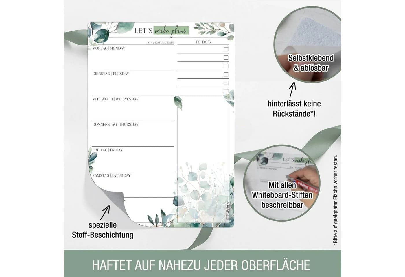 TOBJA Memoboard Essensplaner Woche Eukalyptus - Bild 3