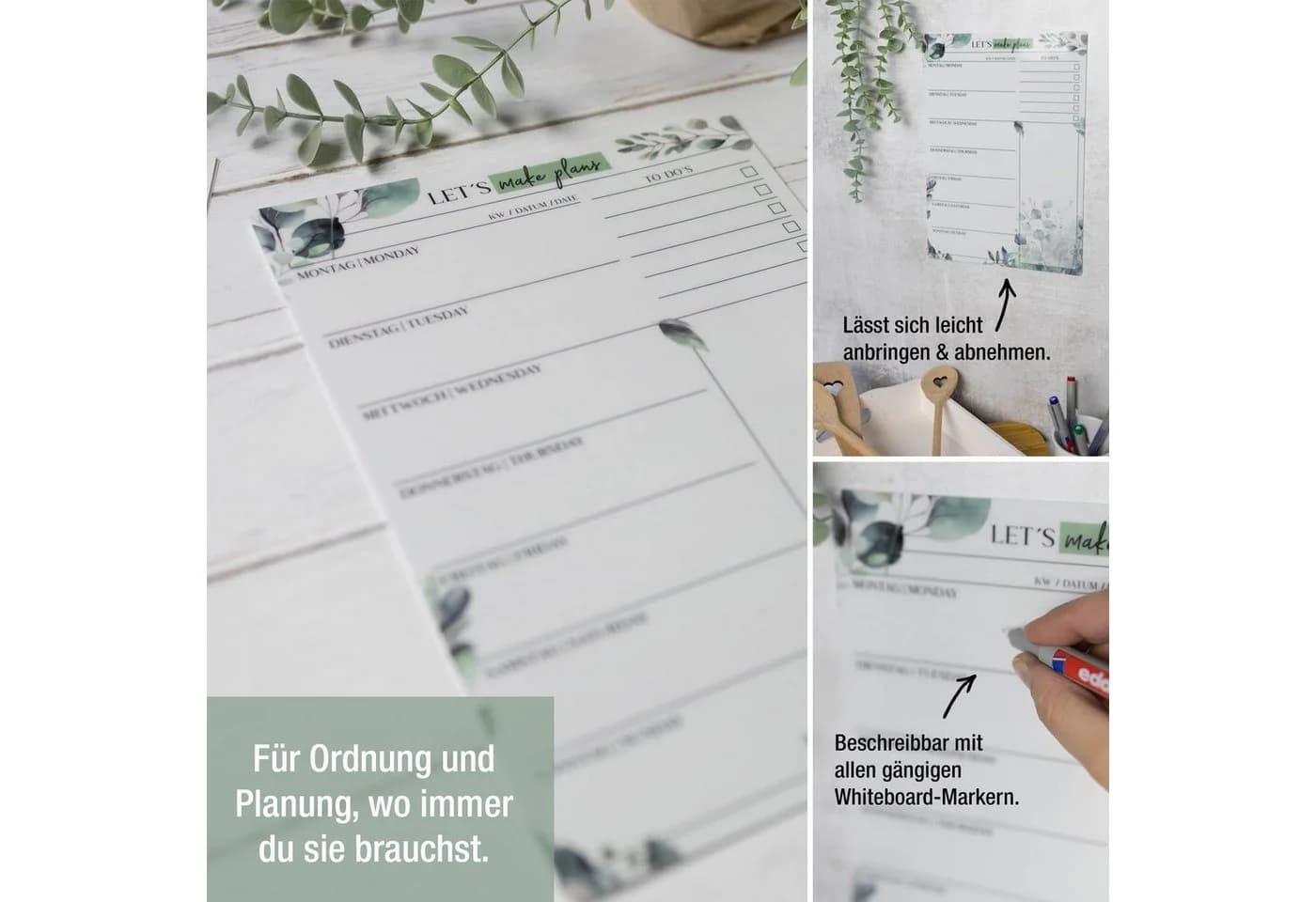 TOBJA Memoboard Essensplaner Woche Eukalyptus - Bild 5