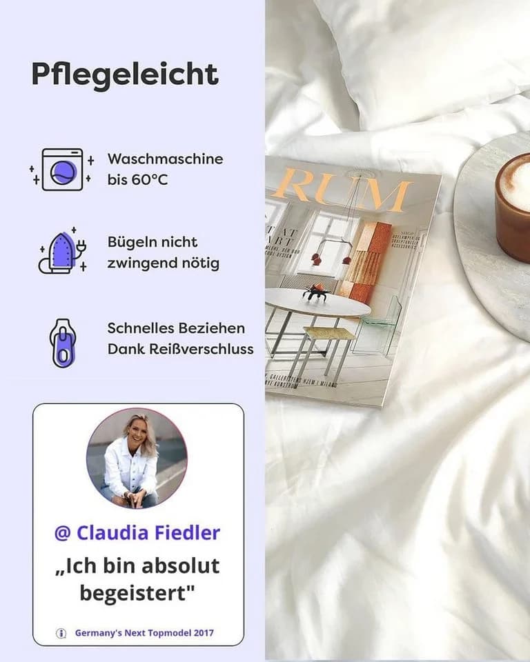 Wolkenfeld Allergiker Bettwäsche Hellgrau Weiß Microfaser Wendebettbezug - Bild 5