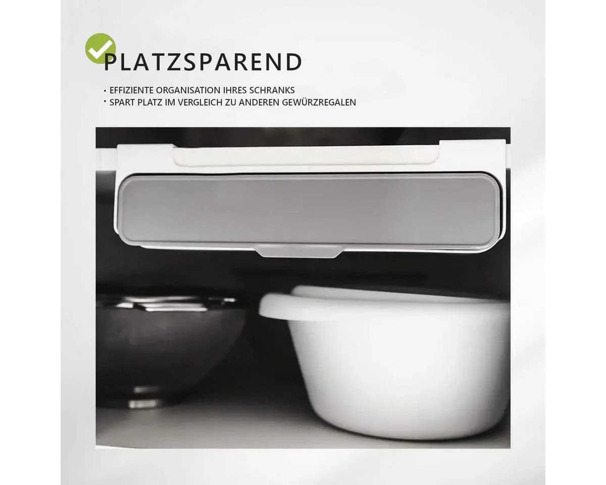 COFI 1453 Ausziehbarer Gewürzhalter Grau mit 6 Behältern - Bild 4