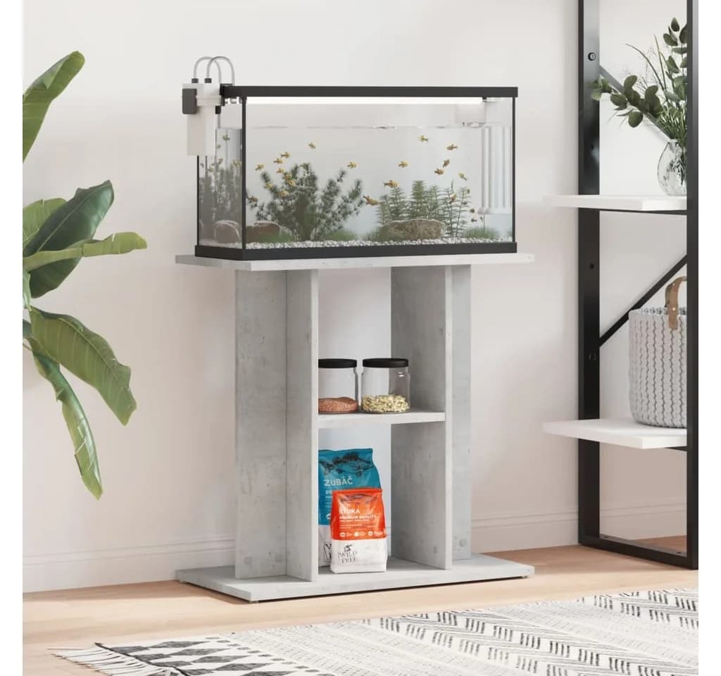 vidaXL Aquariumunterschrank Betongrau Holzwerkstoff