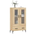 vidaXL Highboard Sonoma-Eiche mit Metallbeinen und Glastüren Bild 3