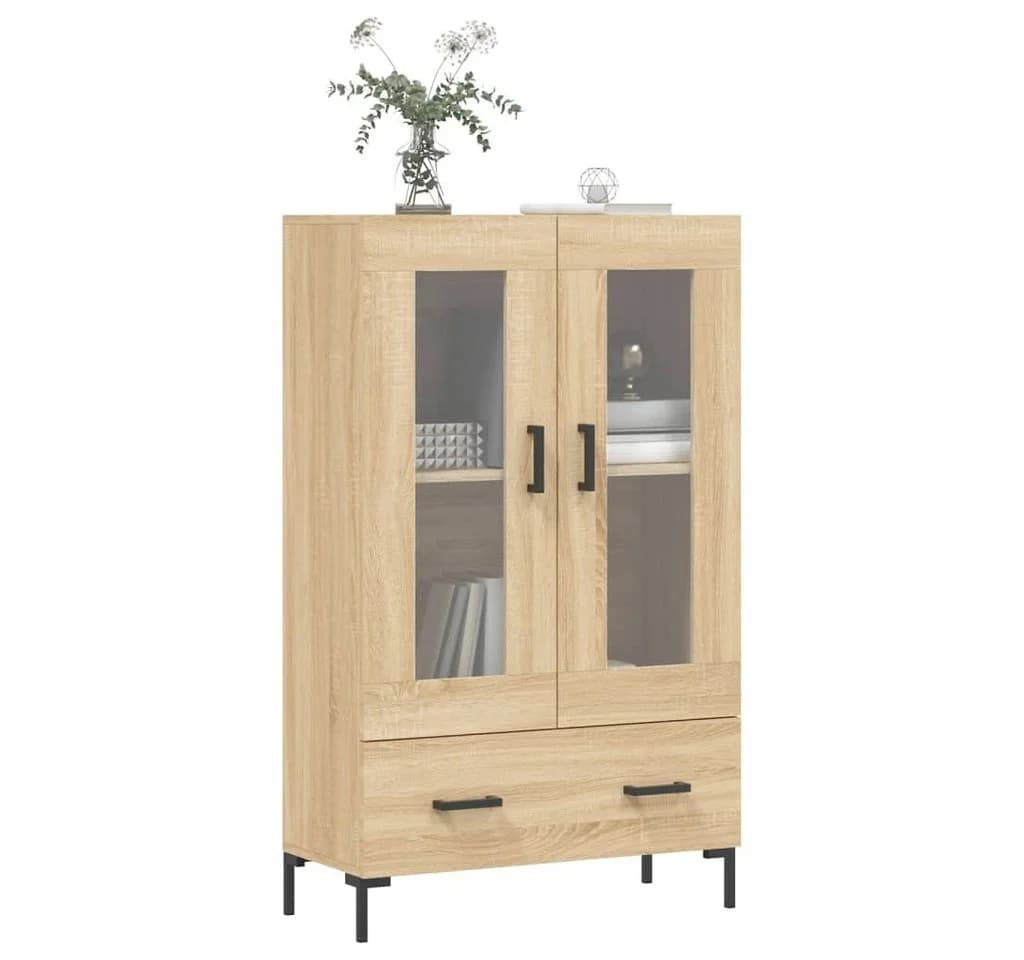 vidaXL Highboard Sonoma-Eiche mit Metallbeinen und Glastüren - Bild 3