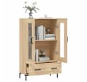 vidaXL Highboard Sonoma-Eiche mit Metallbeinen und Glastüren Bild 4