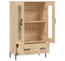 vidaXL Highboard Sonoma-Eiche mit Metallbeinen und Glastüren Bild 5