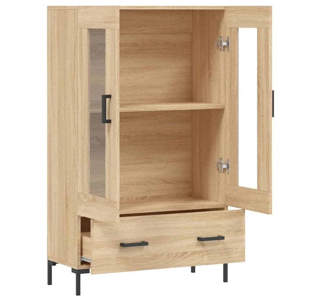 vidaXL Highboard Sonoma-Eiche mit Metallbeinen und Glastüren - Bild 5