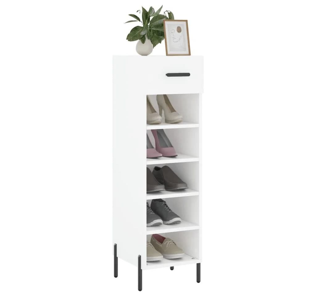 vidaXL Schuhschrank Weiß mit 1 Schublade und 5 Fächern - Bild 3