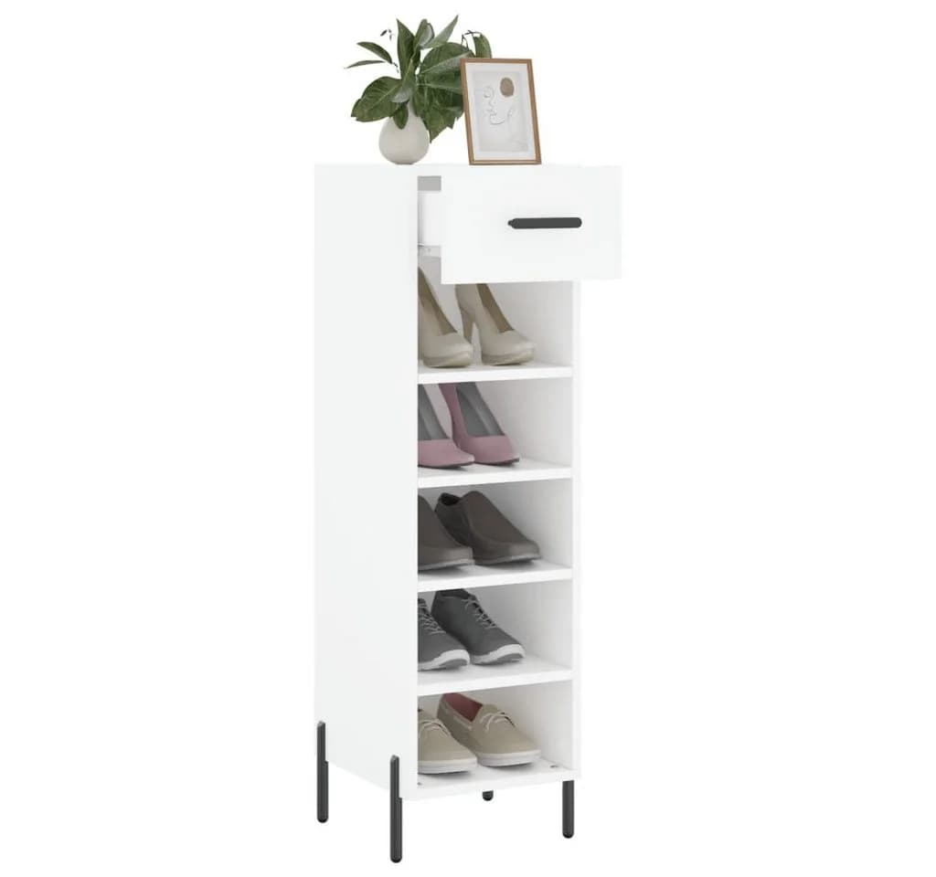 vidaXL Schuhschrank Weiß mit 1 Schublade und 5 Fächern - Bild 4