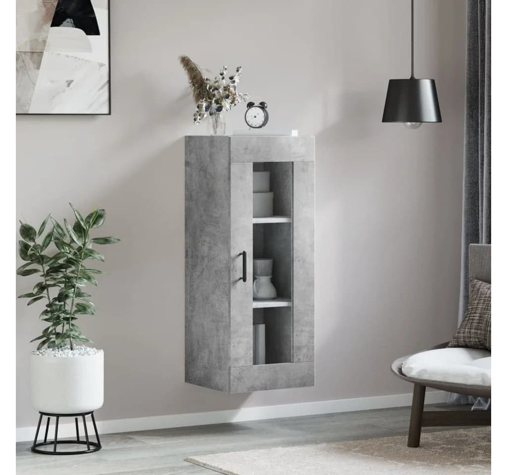 vidaXL Hängeschrank Wandschrank Betongrau Glas - Bild 3