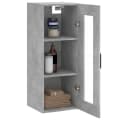 vidaXL Hängeschrank Wandschrank Betongrau Glas Bild 5