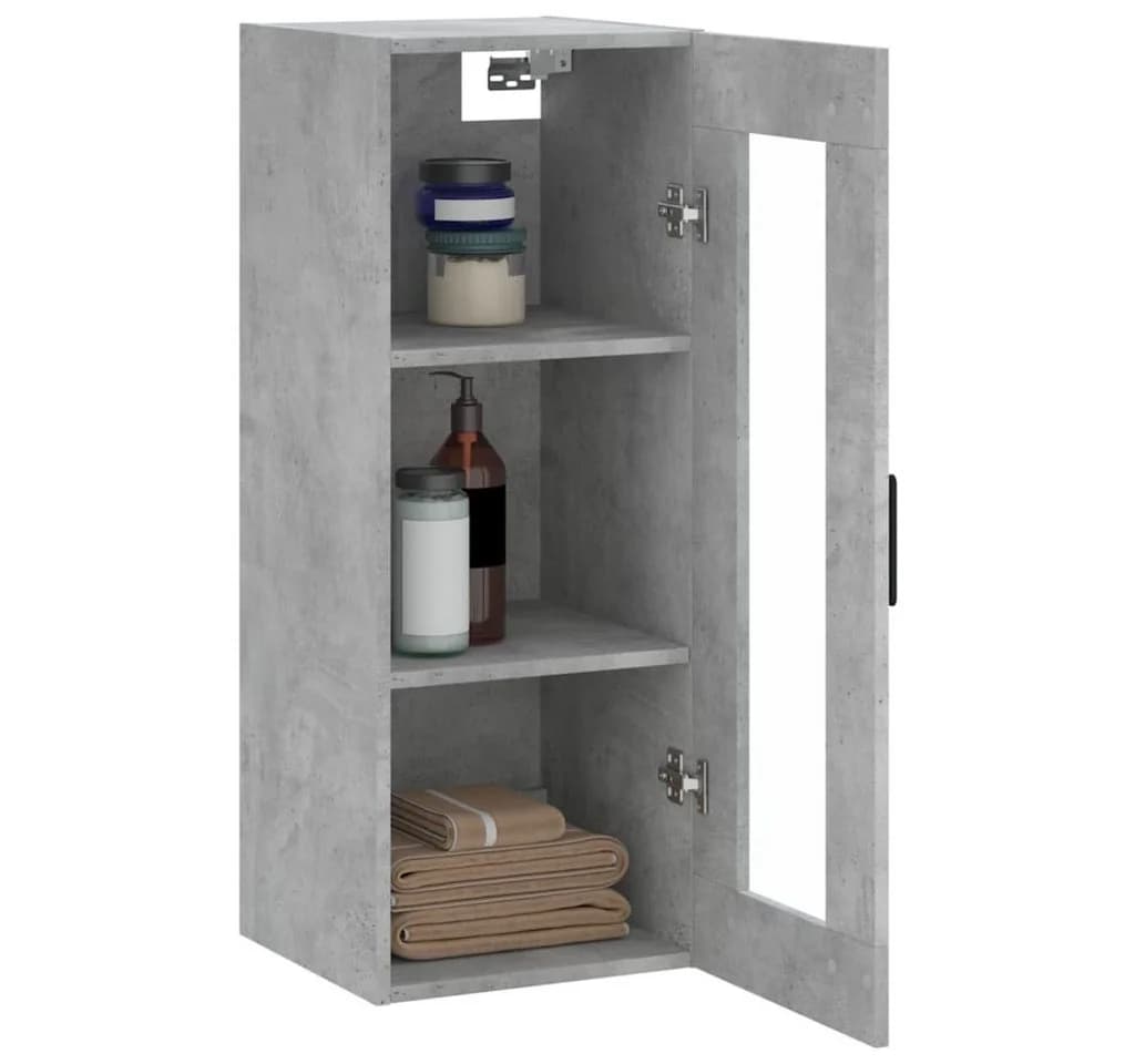 vidaXL Hängeschrank Wandschrank Betongrau Glas - Bild 5