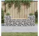 vidaXL Gartenbank aus Gabionen mit Massivholz Kiefer Bild 1