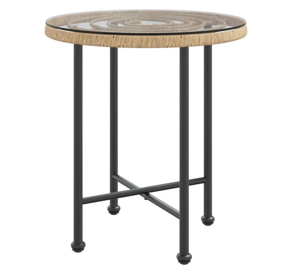 vidaXL Gartentisch Ø50 cm Hartglas und Stahl - Bild 2