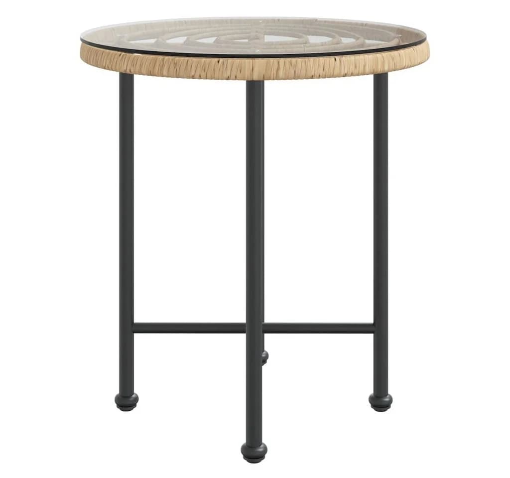 vidaXL Gartentisch Ø50 cm Hartglas und Stahl - Bild 3