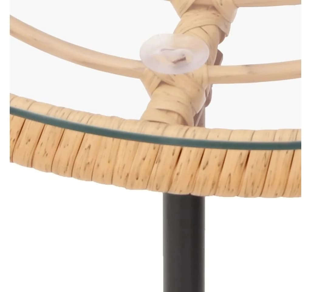 vidaXL Gartentisch Ø50 cm Hartglas und Stahl - Bild 5