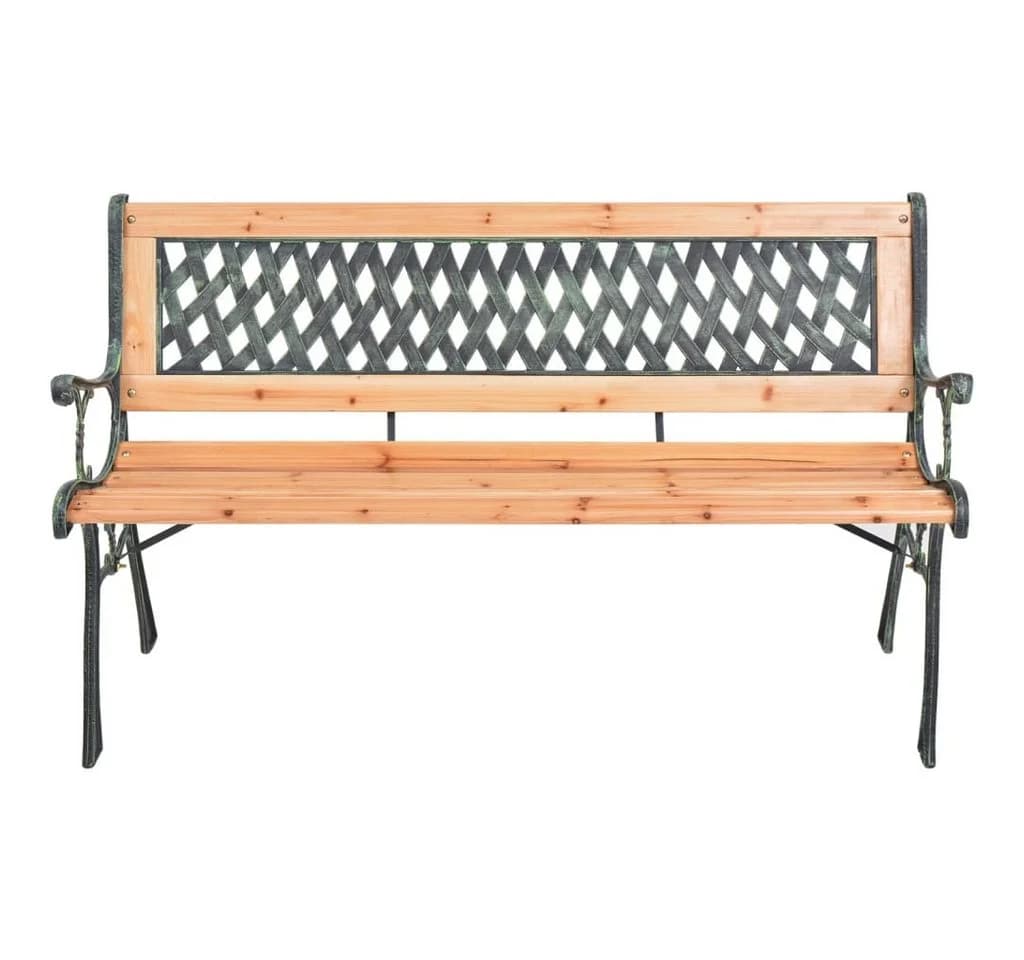 vidaXL Gartenbank 116 cm Gusseisen und Massivholz Tanne Braun