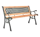 vidaXL Gartenbank 116 cm Gusseisen und Massivholz Tanne Braun Bild 2