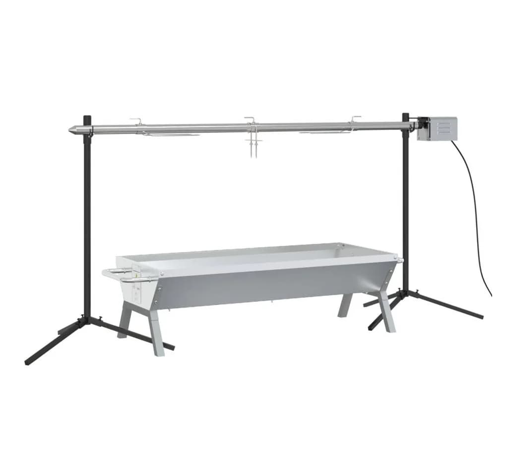 vidaXL Grillkamin Rotisserie-Grill Automatisch Edelstahl Silber - Bild 2