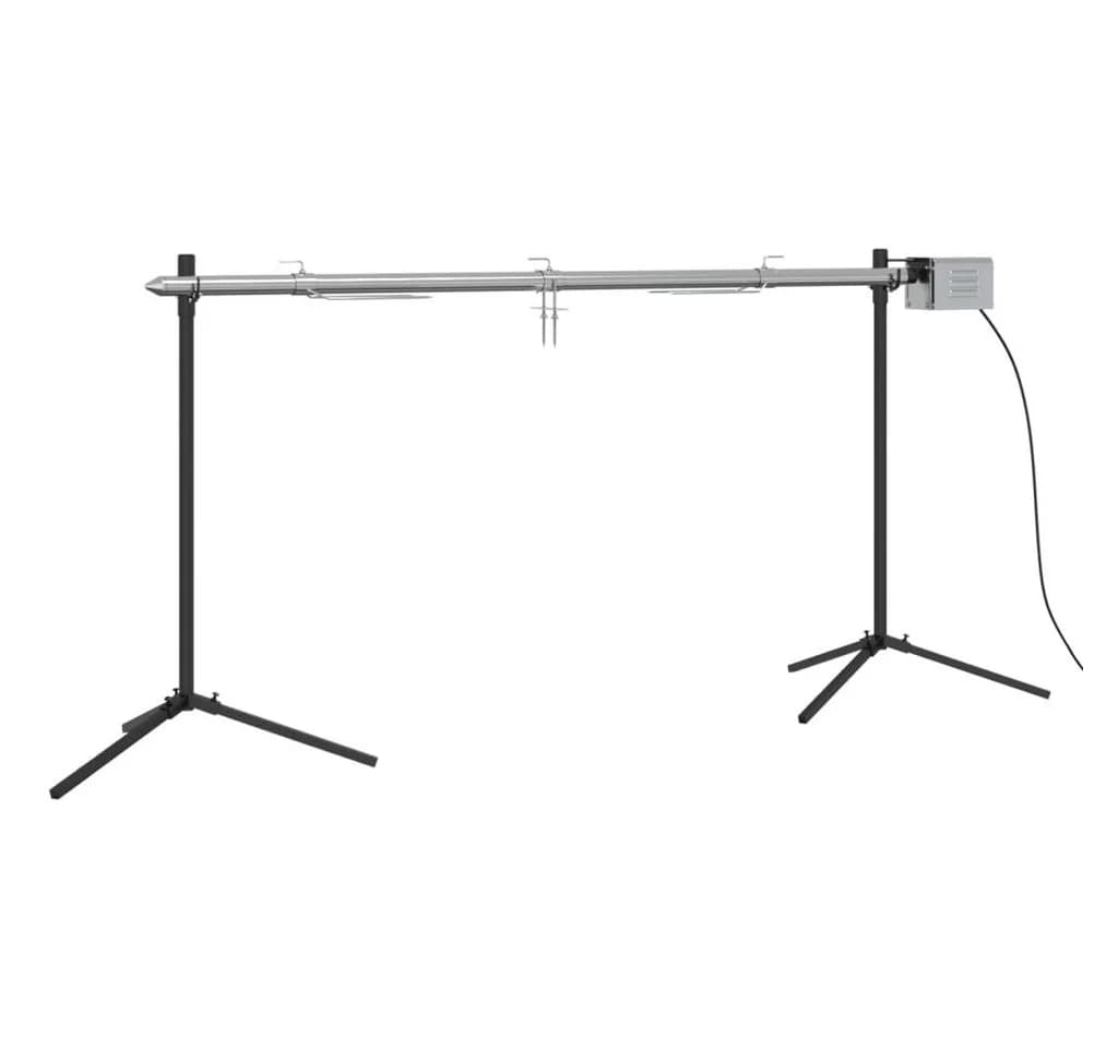 vidaXL Grillkamin Automatischer Grillspieß Edelstahl Silber - Bild 2