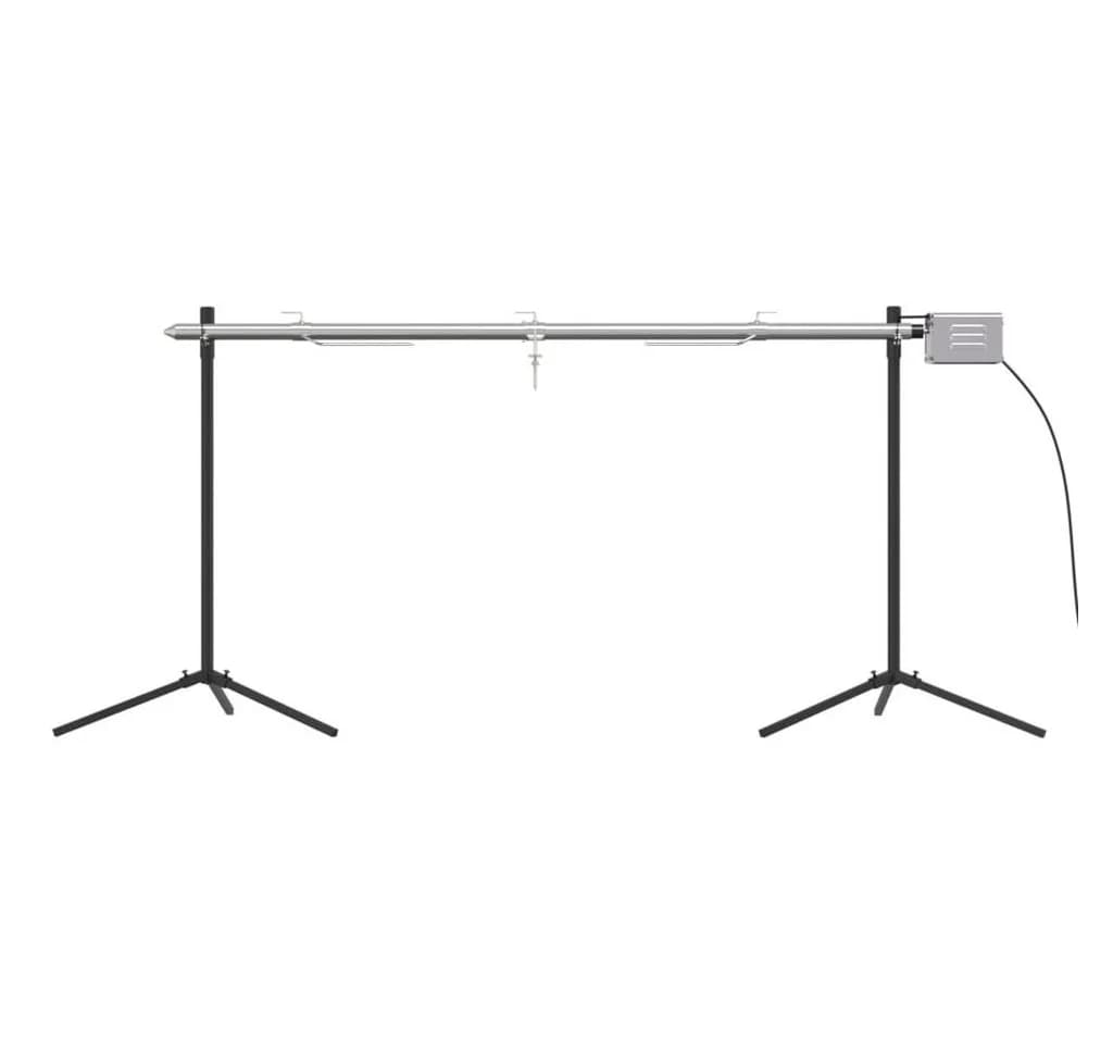 vidaXL Grillkamin Automatischer Grillspieß Edelstahl Silber - Bild 3