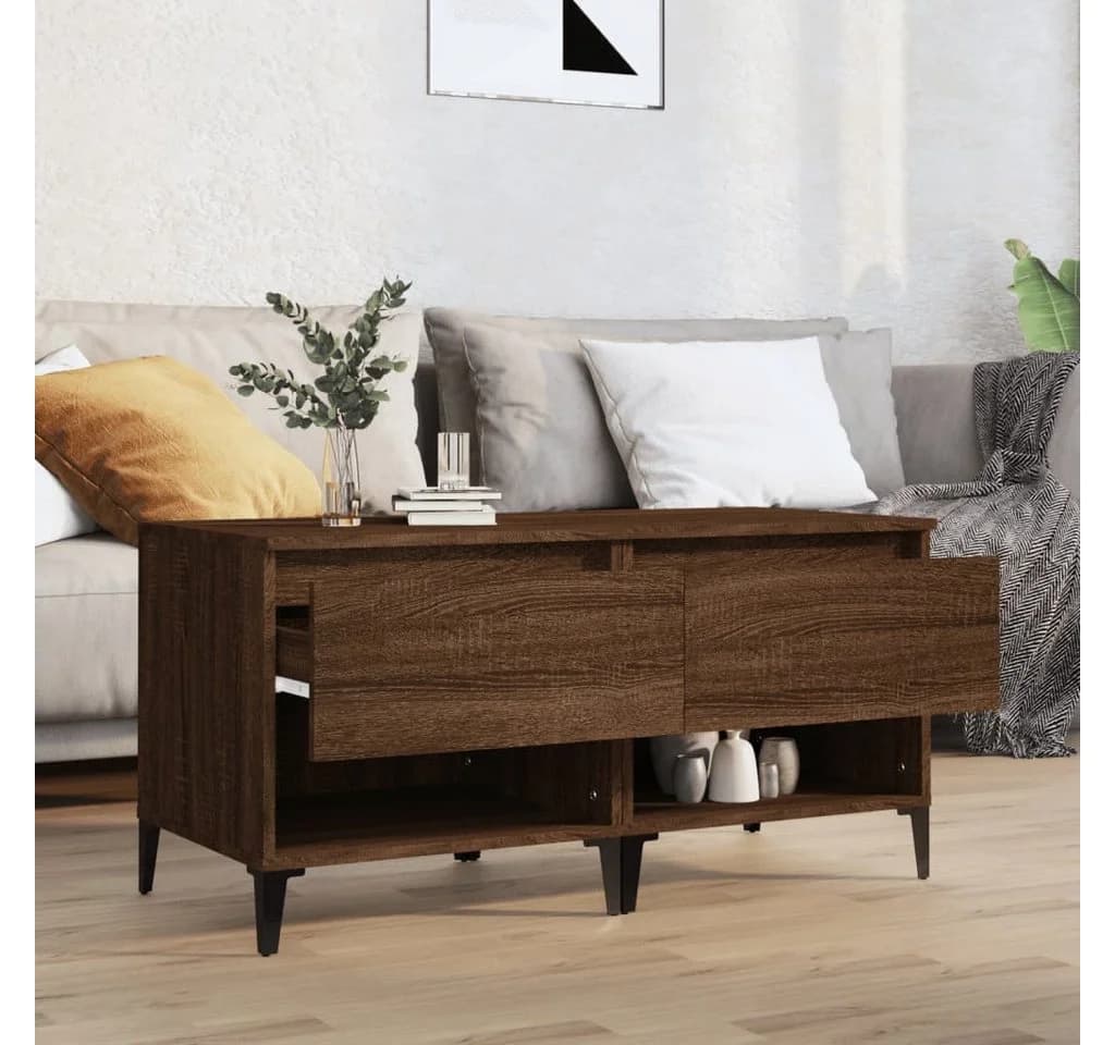 vidaXL Beistelltisch 2 Stk. Braun Eichen-Optik Holzwerkstoff Metall - Bild 3
