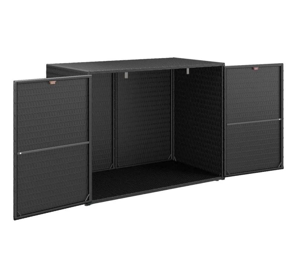 VIDAXL Garten-Geräteschrank Schwarz Polyrattan - Bild 3